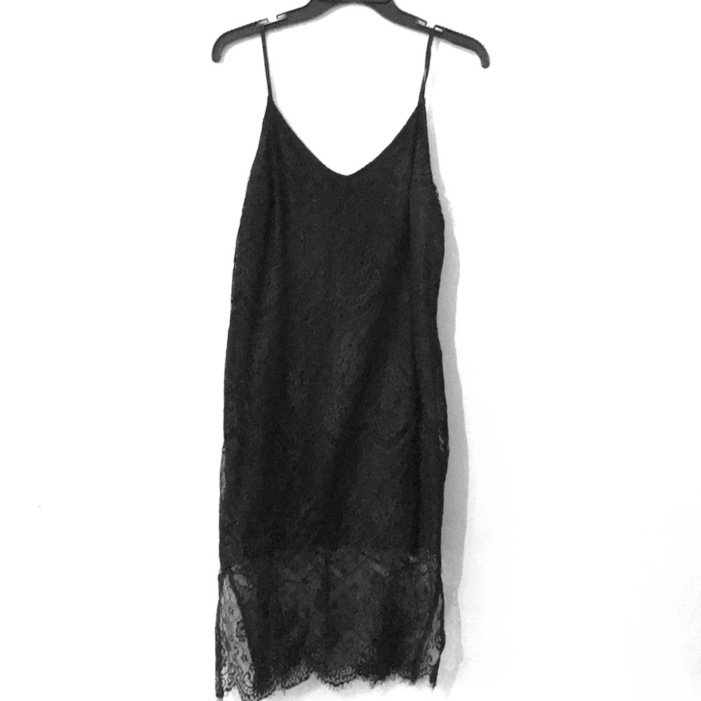 Black Lace Slip Dress